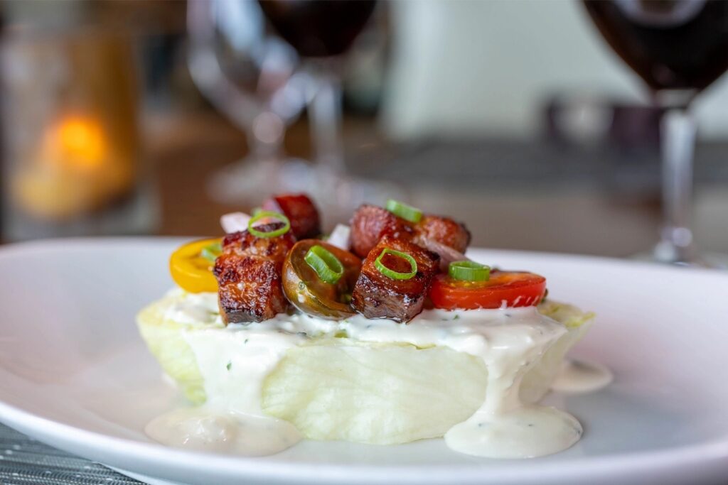 Hearty meal served at a restaurant on cruise ship