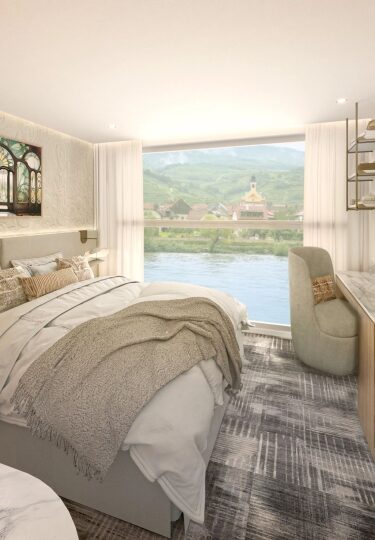 Interior view of an Infinite Balcony on a Celebrity River Cruise ship