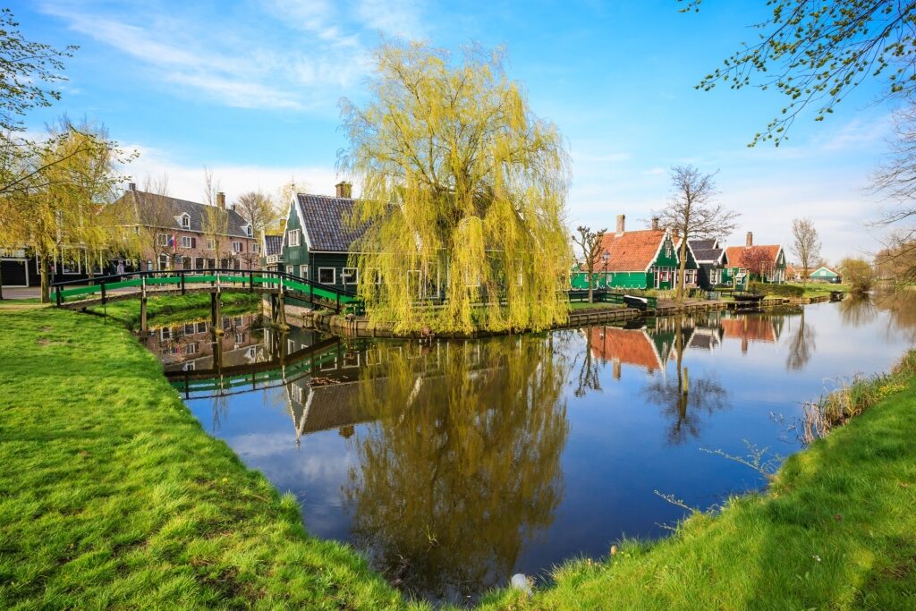 Scenic view of Zaanse Schans village in the Netherlands