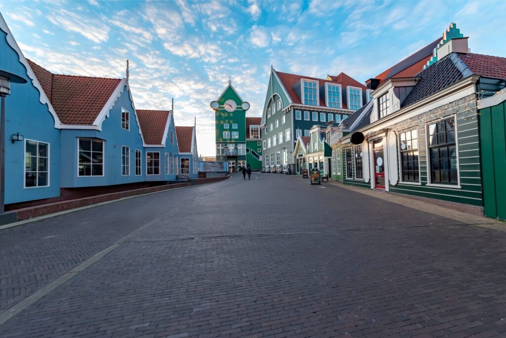 Iconic green-facade buildings showcasing Zaandam architecture