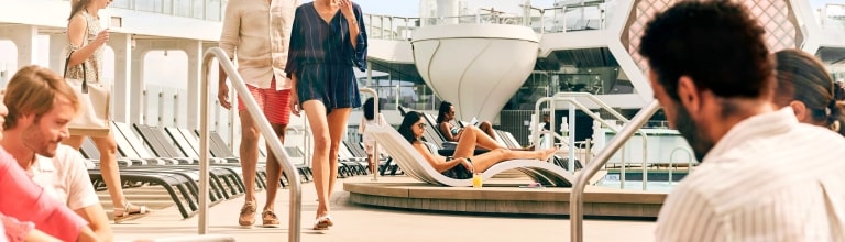Guests enjoying the resort deck