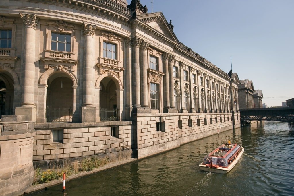 The distinctive Bode Museum located at the northern tip of Museum Island in central Berlin, Germany.