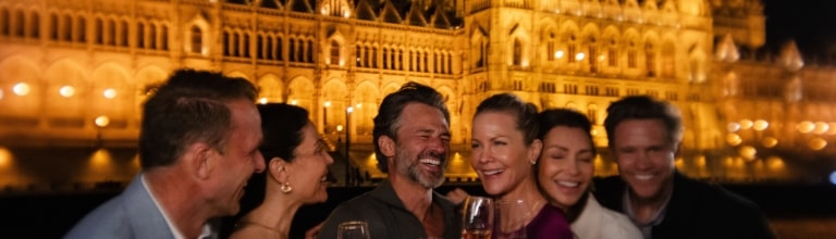 Group of people having drinks in Budapest