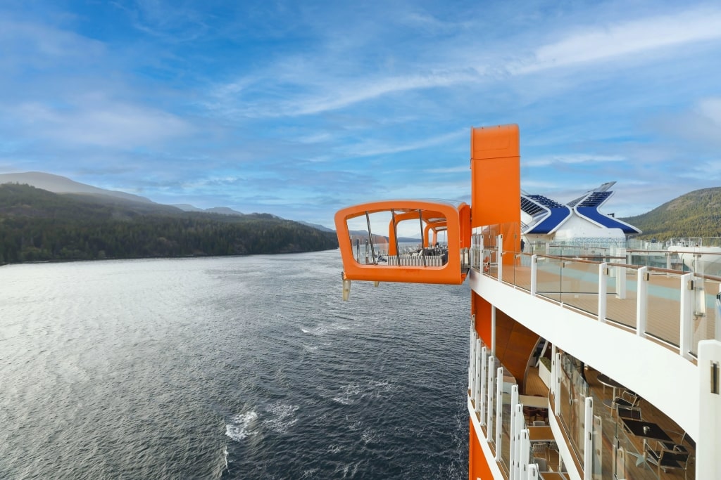 Magic Carpet, a unique and innovative cantilevered floating platform found exclusively on Celebrity Edge-class ships.