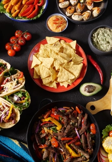 Fajitas, wheat tortillas as taco wraps. High quality 4k footage