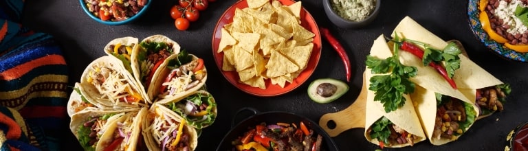 Fajitas, wheat tortillas as taco wraps. High quality 4k footage