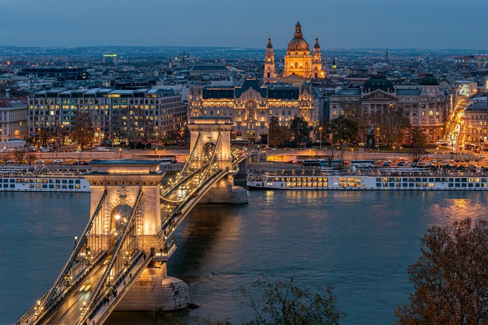 Christmas markets and winter life in the city of Budapest, Hungary