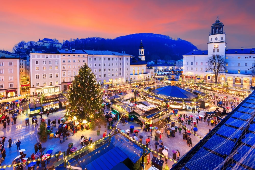 Salzburg, Austria. Christmas market in the Old Town
