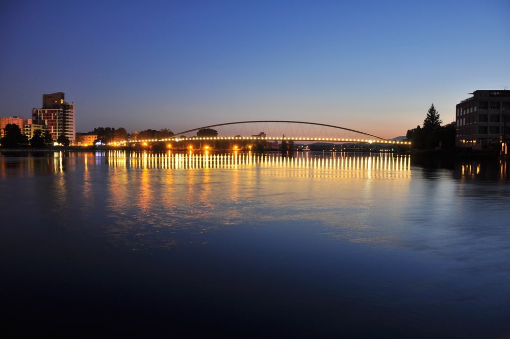 Sunrise at Dreiländereck in Basel, Switzerland