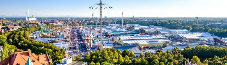 The famous ferris wheel at the oktoberfest in Munich, Germany.