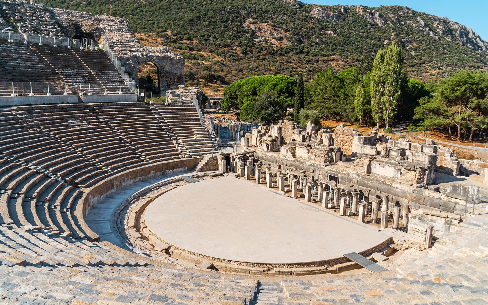 Ancient Theater of Ephesus in Turkey. Ancient greek ruins