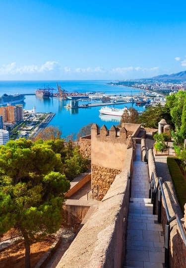 Malaga Fortress walls. Malaga is a city in the Andalusia community in Spain.