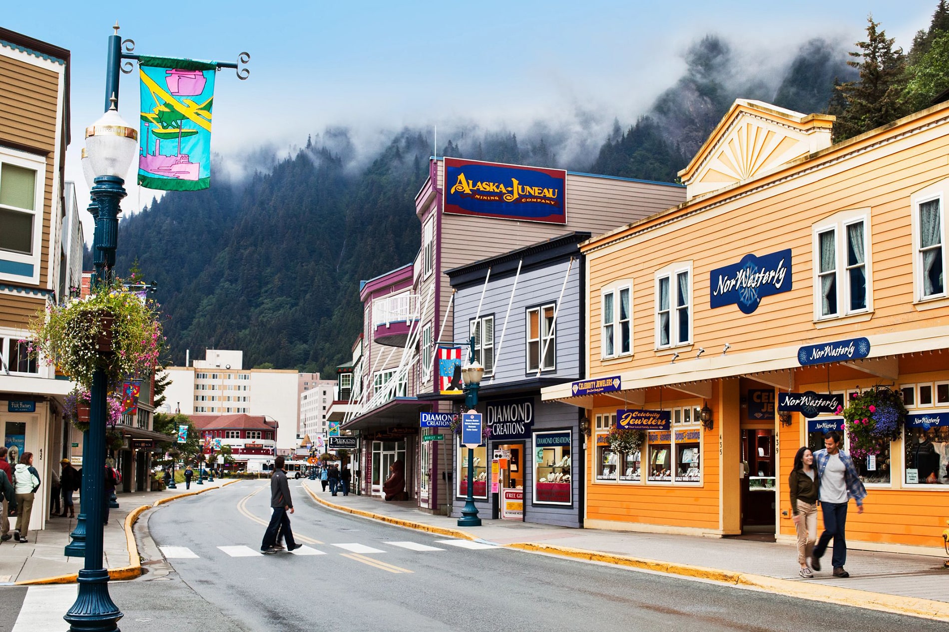 Framed by mist-shrouded peaks and lush coastal wilderness, downtown Juneau combines historic frontier charm with the lively spirit of Alaska’s capital city