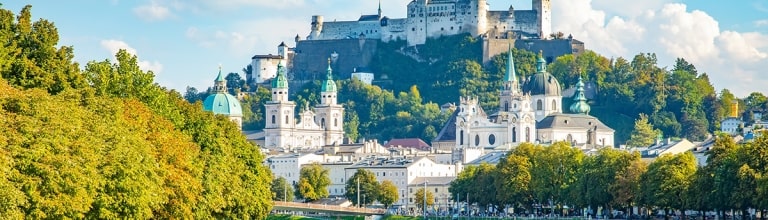 Scenic view of Salzburg old town skyline.