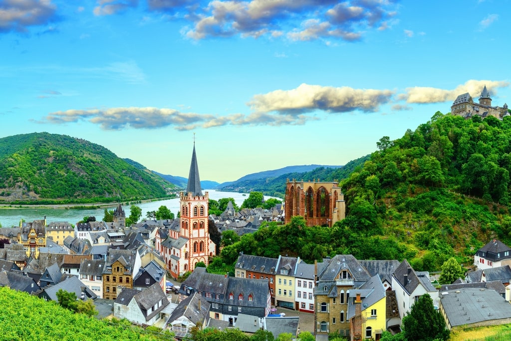 Nestled below terraced vineyards along the Rhine, Bacharach’s timbered homes and medieval ruins frame the timeless, slow-paced romance of cruising through Germany's castle country.