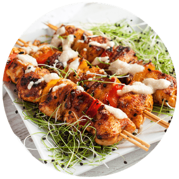 chicken kabobs with tahini sauce